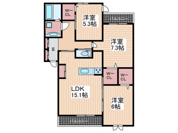 Ｄ－ｒｏｏｍ　Ａｌｉｃｅの物件間取画像